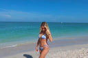Lace Trim Side-Tie Bottoms - Blue