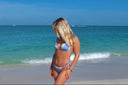 Lace Trim Side-Tie Bottoms - Blue
